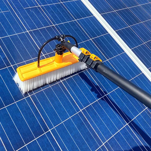 Solar Panel Cleaning Brush With Wiper